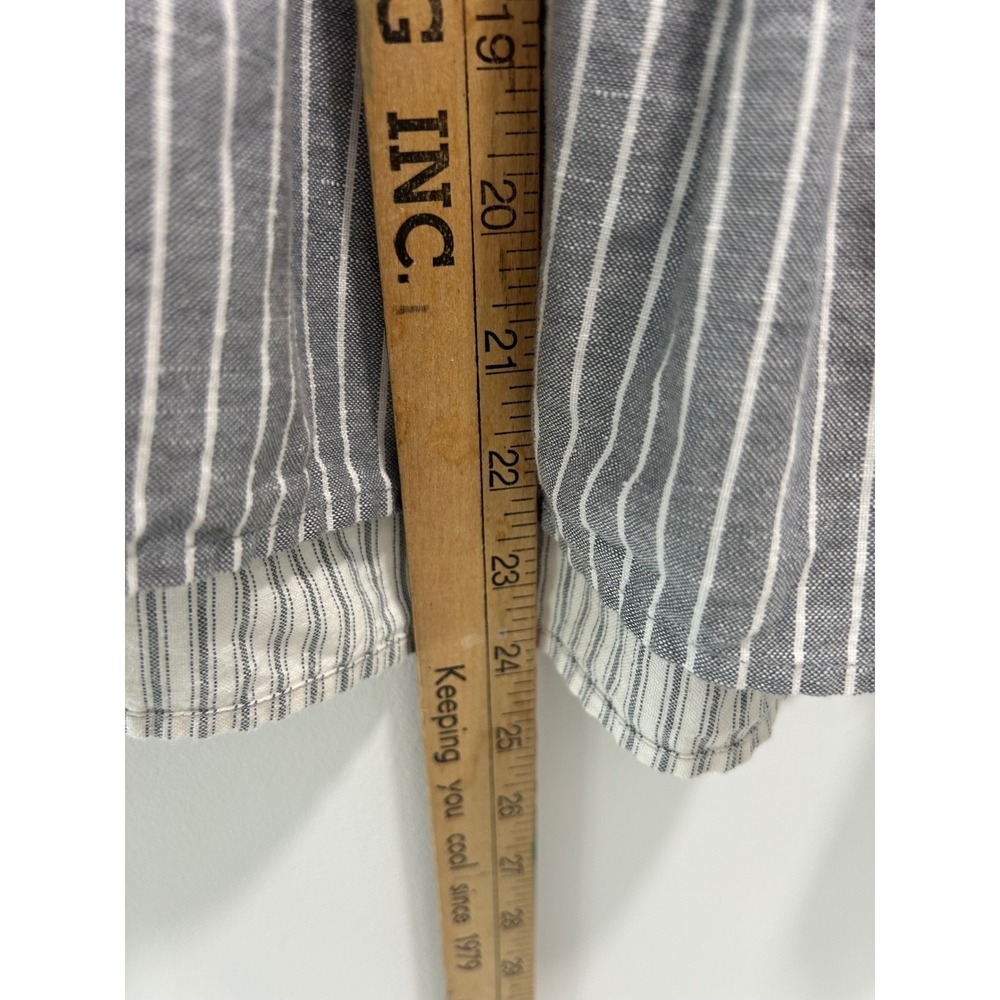 JW Anderson x Uniqlo Grey White Striped Linen Cotton Peplum Tie Blouse Top M - Picture 6 of 9